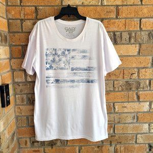 Men’s GALT "Worn Flag" Patriotic USA Graphic Tee T-Shirt White Size XL